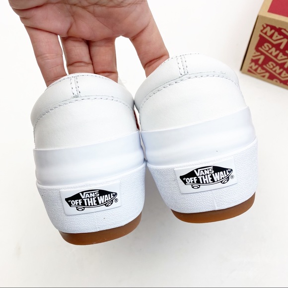 Vans Era Stacked Leather Platform Sneakers: White - Picture 12 of 15